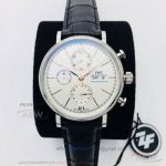 ZF Replica IWC Portofino Chronograph Edition 150 Years White Dial Leather Strap 7750 Watch 